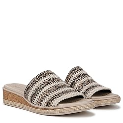 BZees Womens Breezy Slide Sandal Black Raffia 6 W