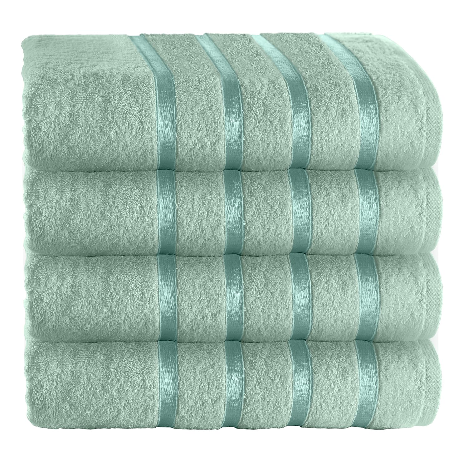 GC GAVENO CAVAILIA 500 GSM Bath Towels - Quick Dry Egyptian Cotton Towel Set - 4 Pk Highly Absorbent Towel For Bathroom - Washable Towels, Saga Green