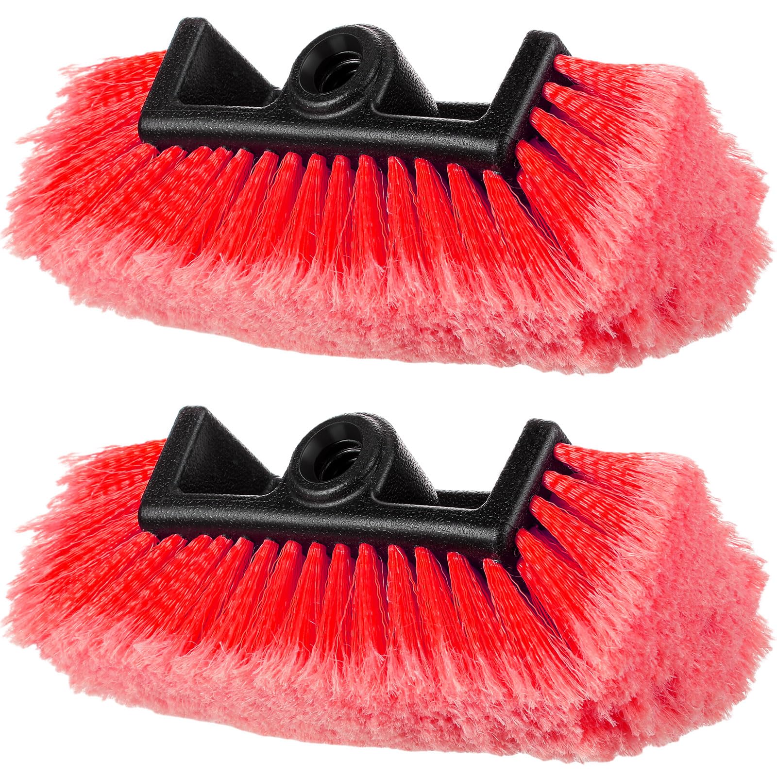 Photo 1 of Tanlade 2 Pcs Car Wash Brush Head with Soft Detailing Bristle Flow Through Car Cleaning Brush Exterior Wash Equipment for Auto Truck RV Boat Camper(10 Inch,Red)