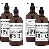 Newport Home Hand Soap, Wild Lavender and Rosemary Mint, 21.5 fl oz, Set of 4, Home and Body Co