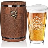 LIGHTEN LIFE 50th Birthday Gifts for Men 16oz,1976 Beer Glass in Barrel Box,50th Birthday Gift Ideas,1976 Pint Glass for 50 Years Old Dad,Husband