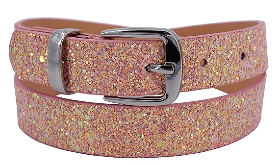 EANAGO Kindergürtel 'Eiskristall rosa' für Mädchen (Kindergarten- und Grundschulkinder, 5-10 Jahre), rosa/pink Glitzer, 65 cm