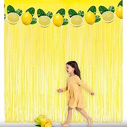 Yellow Streamers Party Backdrop - GREATRIL Foil