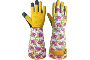 SAVJOB Thorn-proof Gardening and Garden Gloves,Durable Long Rose Yard Work Glove,Gifts for Men Women,Touchscreen