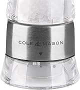 Cole & Mason Windermere Salt Mill 165mm Stainless Steel Acrylic Precision+ view 4
