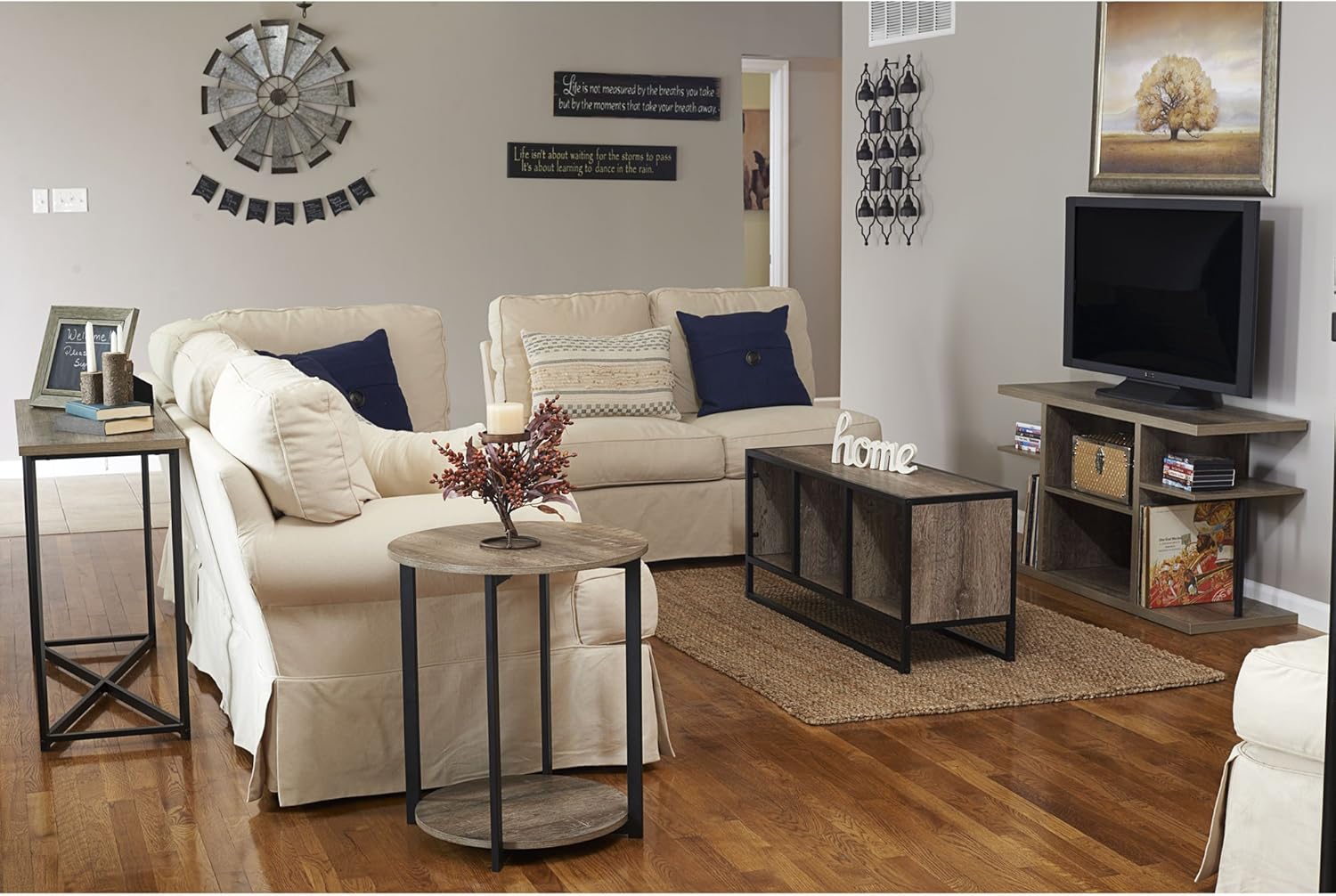 Household Essentials Wooden Side End Table with Storage Shelf | Ashwood: Furniture & Decor