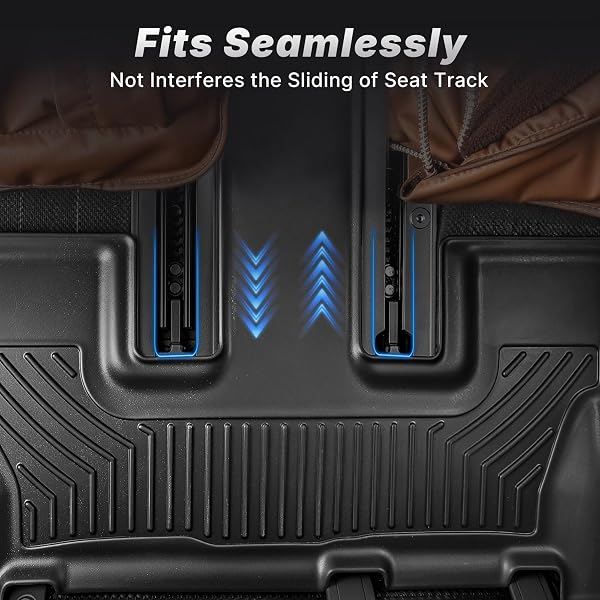 OEDRO FLOOR MATS FIT FOR 2020-2025 KIA TELLURIDE WITH 2ND BUCKET SEATS WITHOUT CENTER CONSOLE, ALL WEATHER FIT FOR KIA TELLURIDE ACCESSORIES FLOOR MATS LINERS 3 ROW & CARGO LINER CAR MATS SET