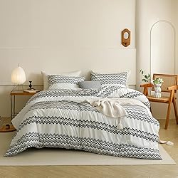 Cottonight Black Striped Comforter Set King Aztec