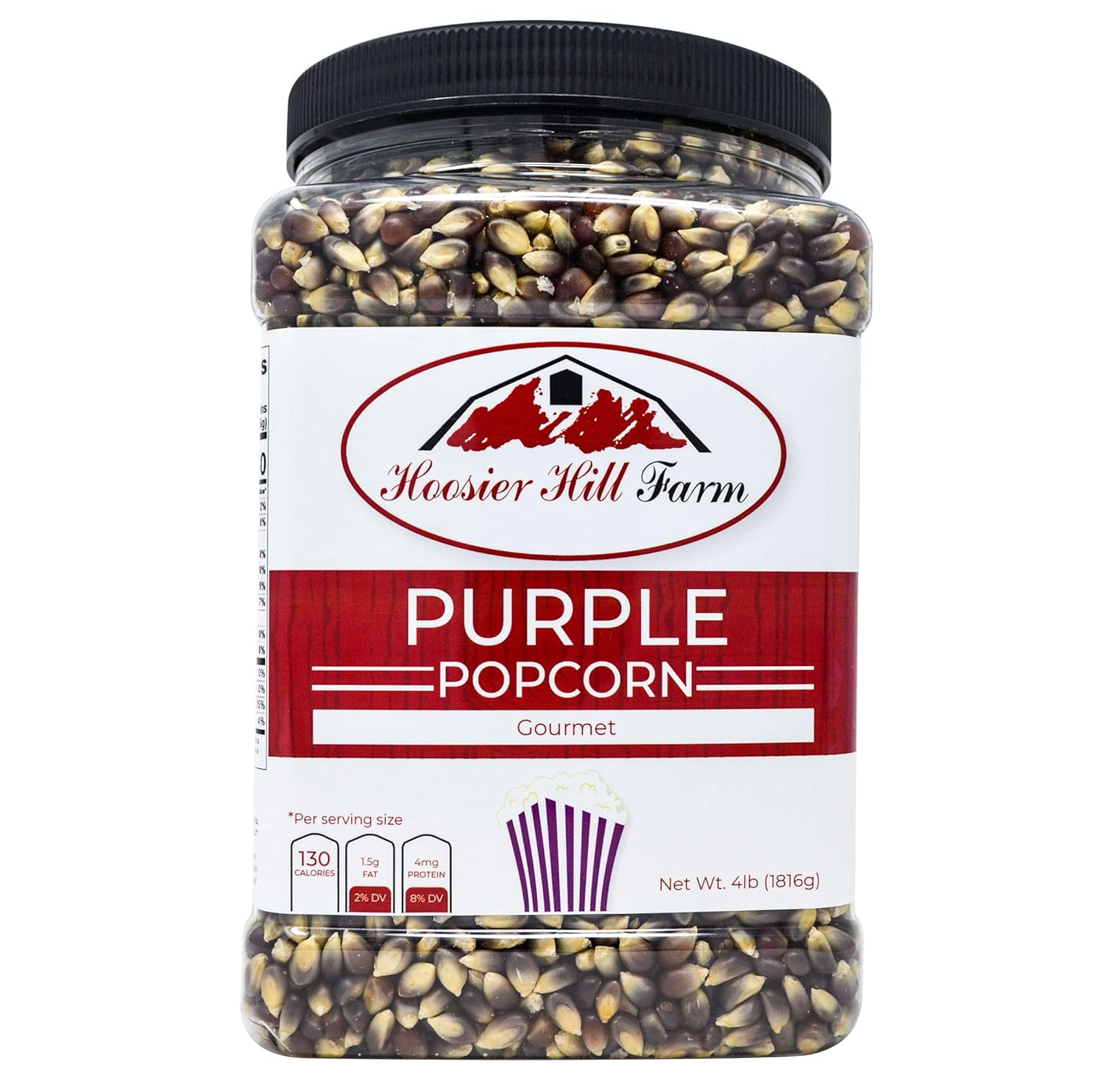 Hoosier Hill Farm Popping Corn, Gourmet Purple Popcorn Kernels 1,814g