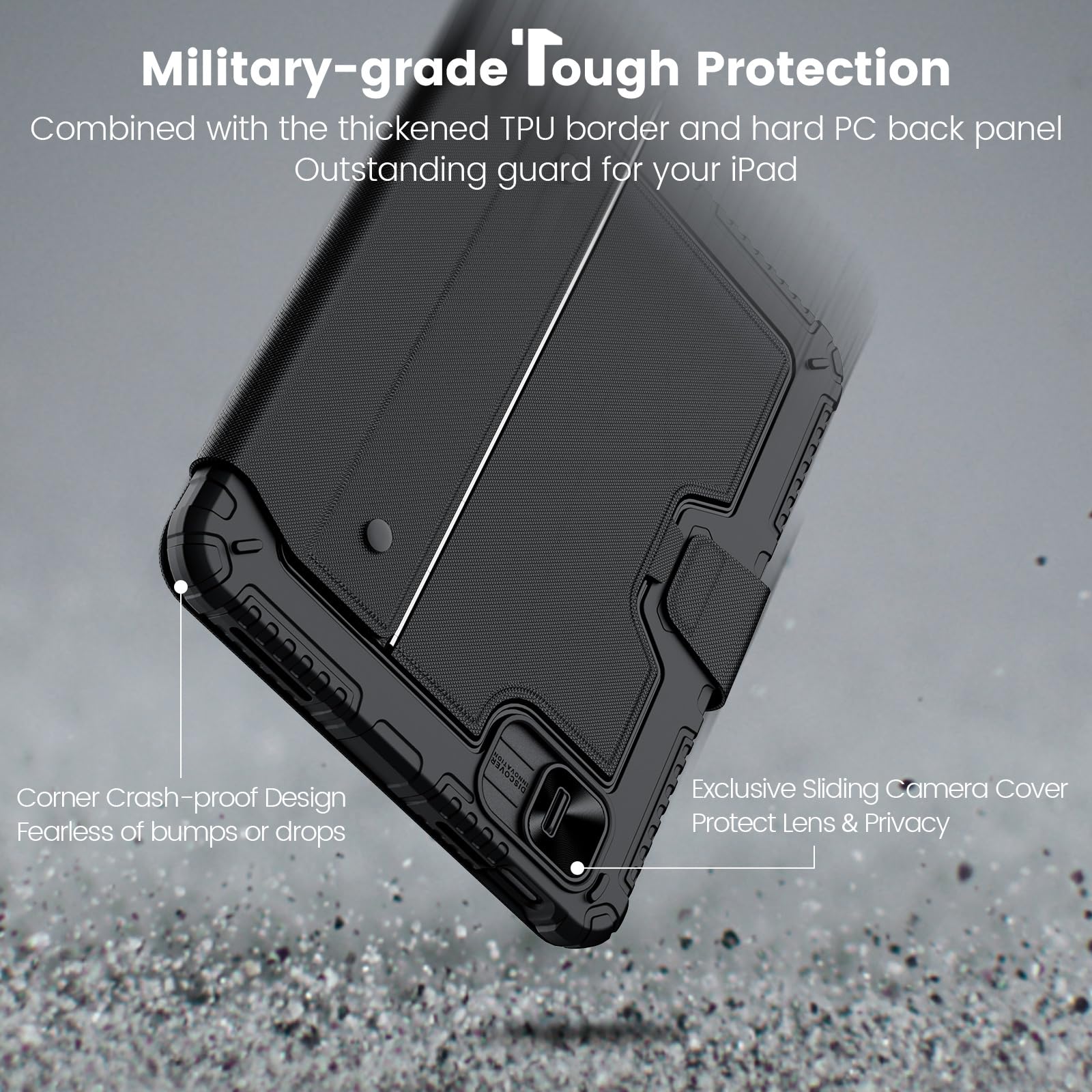 Nillkin iPad A16 (11th Gen) / 10th Gen Case with Detachable Keyboard, Magic Trackpad, 7-Color Backlit, Portrait/Landscape Modes, Rugged Keyboard Case for iPad 11th / 10th Generation (2025/2022), Black