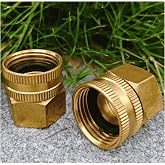 SARANICE 3/4 NPT to Garden Hose Adapter, Solid Brass 3/4" GHT Female x 3/4" NPT Female Swivel Connector, with Washer for Leak-Free Water Hose Pipe (2-Pack)