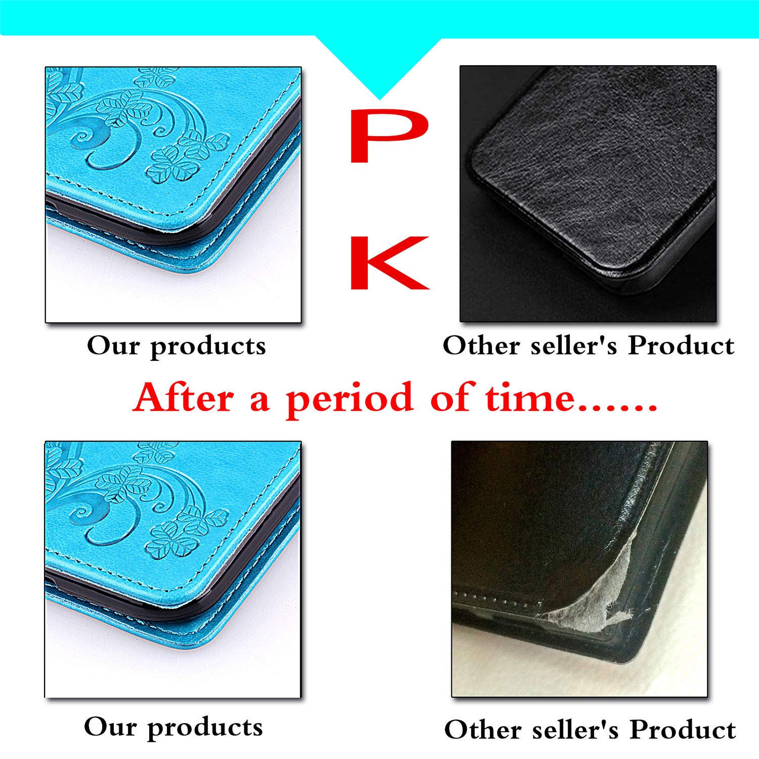 Halnziye Case for Samsung Galaxy A50, Magnetic Closure Soft TPU Flip Leather Wallet Phone Case with Kickstand Card Slots Designed for Samsung Galaxy A50 Cover - Blue