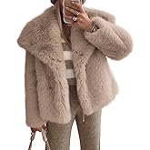 PRETTYGARDEN Womens Winter Coats 2026 Trendy Long Sleeve Furry Faux Fur Jackets Button Lapel Warm Fall Outwear with Pockets
