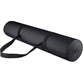 Fitvids All Purpose 1/4-Inch High Density Anti-Tear Exercise Yoga Mat with Carrying Strap with Optional Yoga Blocks, Multiple