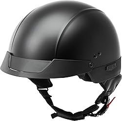 GMAX HH-75 Half Helmet (Matte Black, Small) - FMVSS
