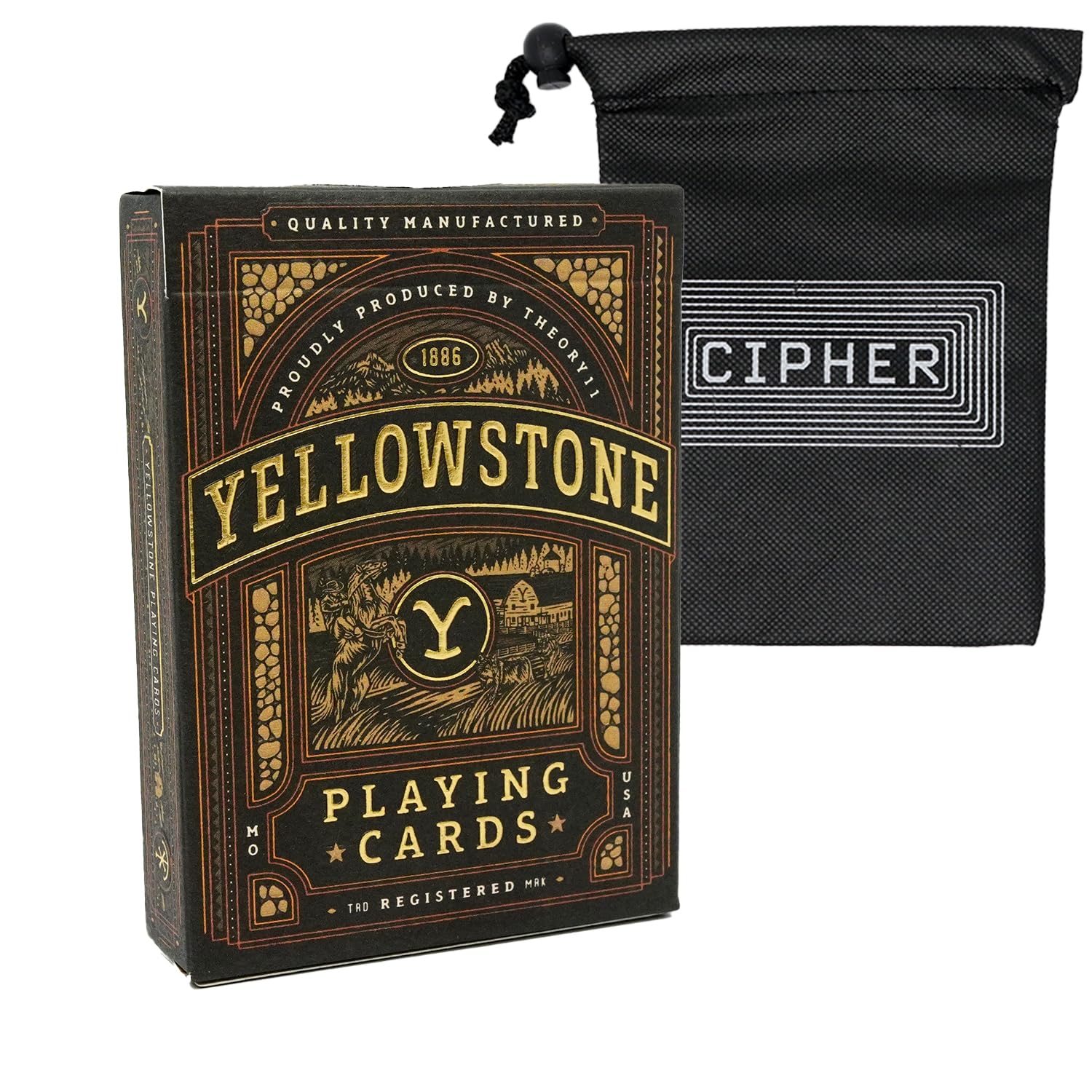 Theory 11 Yellowstone Playing Cards - Premium Poker Sized Deck - Includes Cipher Card Bag
