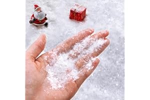 Aoriher Christmas Glitter Snow Metallic Fake Snow for Crafts Foil Confetti Foil Flakes Flocking Powder Decoration Artificial Snow for Christmas Tree New Year Party (White, 800g)