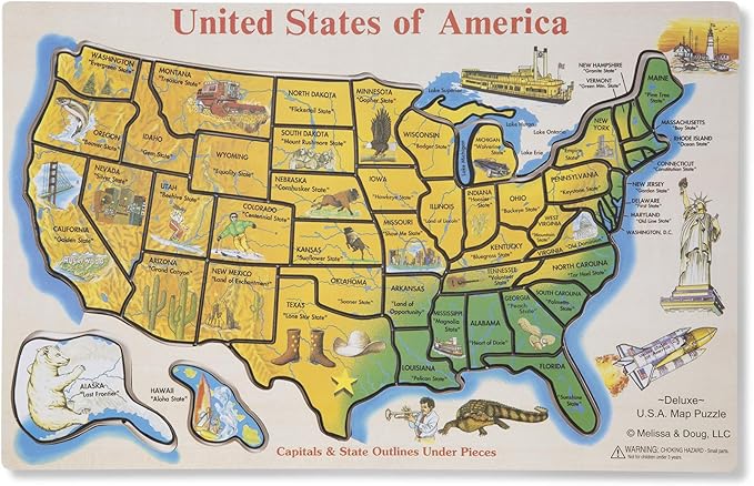 pix Usa Map Jigsaw Puzzle Online melissa doug large usa map