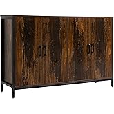 HOMCOM Industrial Buffet Cabinet Sideboard with Doors, Kitchen Storage Cabinet with Adjustable Shelves for Living Room, Bedro