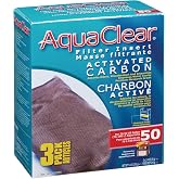 AquaClear Activated Carbon Filter Inserts for 50 Gallon Tank, 3 Pack | Replacement Chemical Filter Media