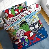 Sunny Side Up Marvel Spidey & His Amazing Friends Full Comforter Set - 7 Piece Kids Bedding Includes Comforter, Sheets & Pillow Cover - Super Soft Superheroes Microfiber Bed Set
