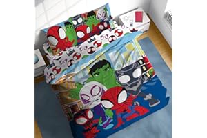 Sunny Side Up Marvel Spidey & His Amazing Friends Full Comforter Set - 7 Piece Kids Bedding Includes Comforter, Sheets & Pillow Cover - Super Soft Superheroes Microfiber Bed Set