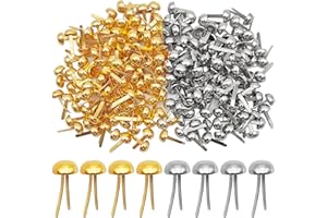 Lot de 200 mini attaches parisiennes rondes en laiton, 1 x 1,5 cm, pour loisirs créatifs, scrapbooking, cartes, murs photo, b