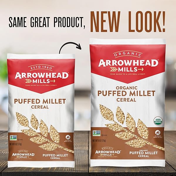 ARROWHEAD MILLS PUFFED MILLET CEREAL, 6 OZ BAG