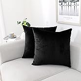 NiNi ALL Decorative Throw Pillow Covers Pack of 2, Velvet Throw Pillow Cases for Couch Pillows Cover Bedroom Living Room Outdoor, Pillow Covers 24x24 Inch Black