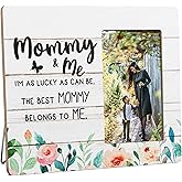 HODODAN Mother and Me Picture Frame Gifts for Mom from Son Daughter, Mommy & Me Wooden Picture Frames, 4x6 inch Photo