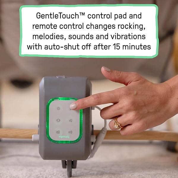INGENUITY KEEP INMOTION AUTOMATIC BABY ROCKER SEAT, WITH REMOTE CONTROL FOR VIBRATION, MUSIC & VOLUME CONTROL, PREMIUM MATERIALS, 0-6M – SOULFUL SKIES