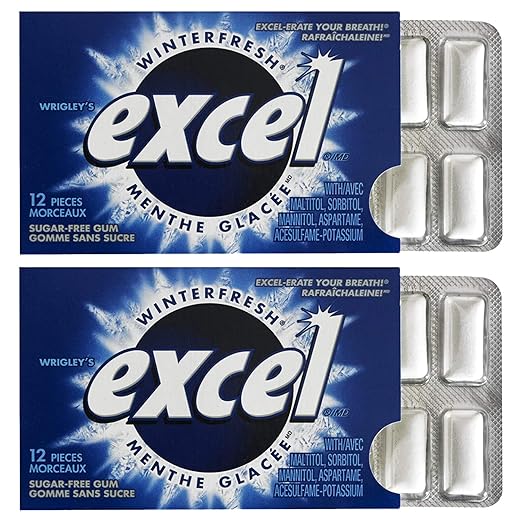 Excel Winterfresh 12 Pieces Sugar Free Gum 2 Pack 2 X 40 G Amazon In Grocery Gourmet Foods