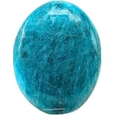 Amazing Gemstone Blue Apatite Crystals and Healing Stones - Palm Stone Crystals Piedra for Good Luck, Balanced Positive Energy, Meditation - Unique Stocking Stuffers and Birthday Gifts for Women, Men
