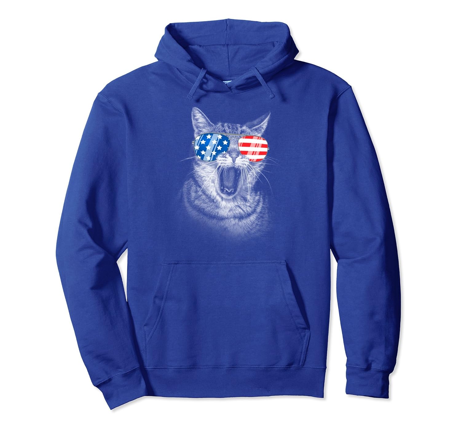 Vintage Patriot USA Cat Hoodie American Flag 4th July Gifts-anz