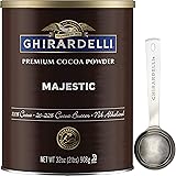 Ghirardelli Majestic Premium Cocoa Powder , 32 Ounce Can with Ghirardelli Stamped Barista Spoon