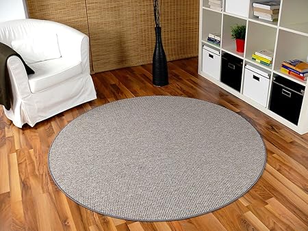 Snapstyle Schlingen Velour Teppich Primo Grau Rund in 7 Größen