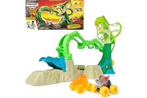 Monster Jam Mini Jams, Cobra’s Crazy Escape 28” Motorized Playset, 2 Exclusive Die-Cast ThunderROARus and JCB Digatron Monster Trucks, Kids Toys for Boy and Girls Ages 3 and up