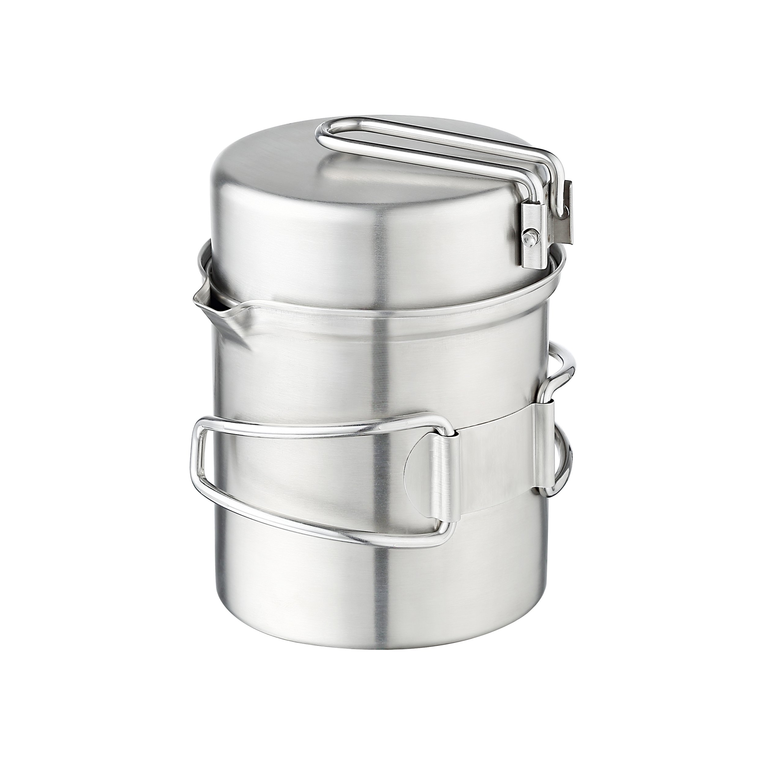 Qunlei 304 Stainless Steel Camping Cookware Set with Wood Stove