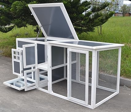 Amazoncom Omitree 63 Plastic Wood Chicken Coop Backyard Hen