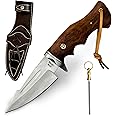 BLADEBOLT 10-inch D2 Steel Fixed Blade Hunting Knives with Sheath, Handmade Tactical Knife with Holster, Fixed Blade EDC Knife for Men, Ideal Camping Knife, Bushcraft Knife