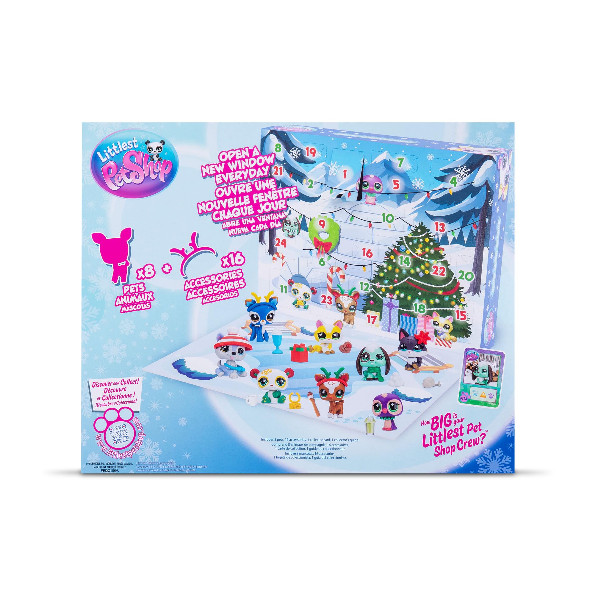 Littlest Pet Shop Deluxe Holiday Calendar - Series 4 Advent Calendar -Gen 7 Authentic LPS Bobble Head Toy Figure, Collectible Toy Animal, Ages 4+
