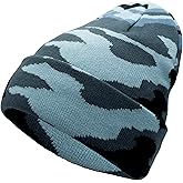 Unisex Knit Soft Warm Cuffed Beanie Hat Winter Camo Hats for Men Women