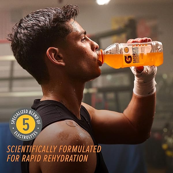 GATORLYTE RAPID REHYDRATION ELECTROLYTE DRINK, STRAWBERRY KIWI, SPECIALIZED BLEND OF 5 ELECTROLYTES, LOWER SUGAR, NO ARTIFICIAL SWEETENERS OR FLAVORS, 20 FL OZ BOTTLES (12 PACK)