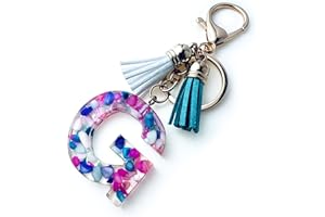 Fario Alphabet Initial Letter A-Z Keychains for Women Tassel Pendant Key Ring for Purse Handbags Women Girl