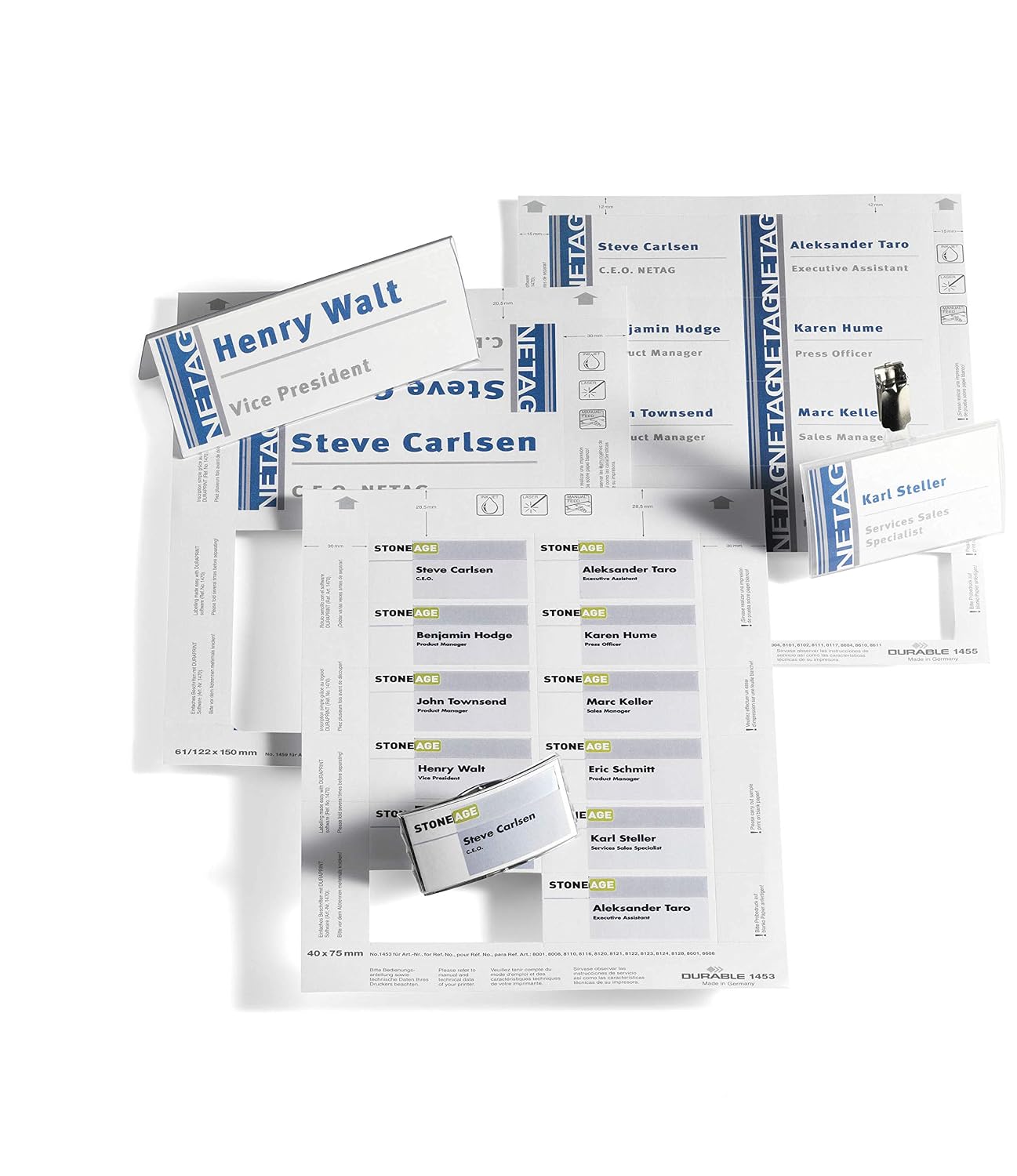 Durable 142002 Badgemaker Printable Name Badge Insert Sheets 80 Inserts 