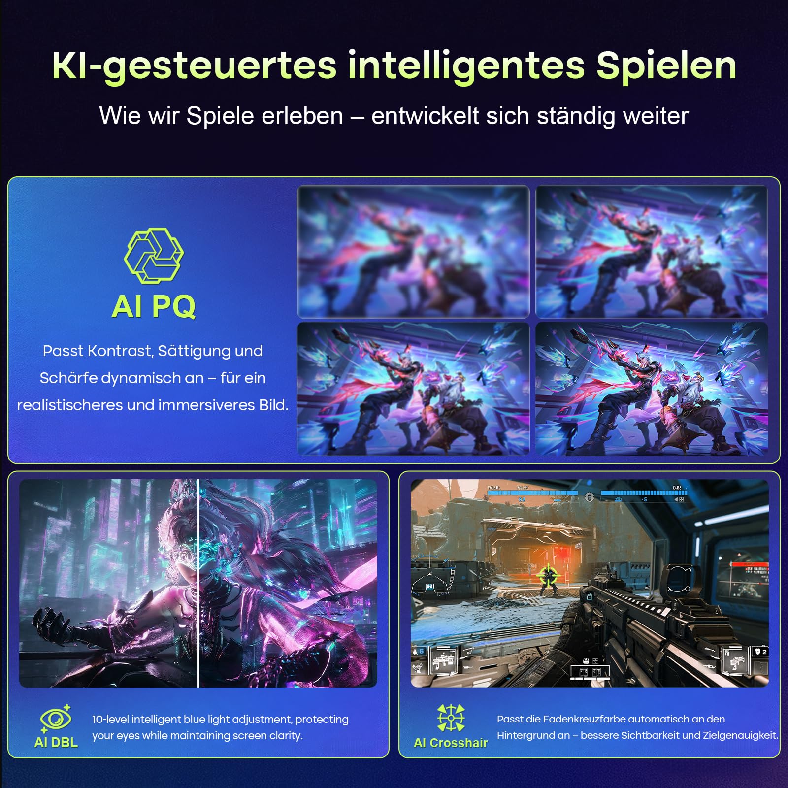 Amzfast 34 Zoll Curved Gaming Monitor, 3440x1440 UWQHD, 240Hz, 1ms MPRT, 1500R VA Curved, 21:9, 3000:1 Kontrast, 130% sRGB, HDR 400, Adaptive Sync, Pip/PBP, HDMI2.1&DP1.4, VESA 75x75mm, AMZG34C5QPro 4