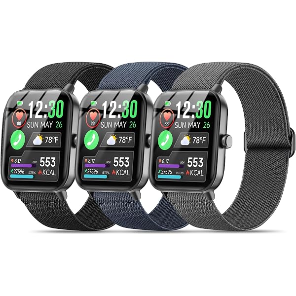 Amzpas GloryFit Smartwatch Armband – 22 Mm, Elastisches Nylon, Für T80, T70, T60, T50, P99, P98, Verstellbar, Atmungsaktiv