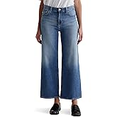 AG Womens Saige Mid Rise Wide Leg Jean
