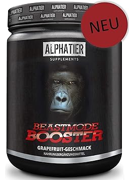 ALPHATIER BEASTMODE BOOSTER XXL - Pre-Workout Shake hochdosiert - Koffein, Citrullin, L-Arginin, Creatin, ß-Alanin - Fokus + 