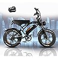 Tamobyke Electric Bike for Adults, Powerful 1000-2000W Motor, 20-24'' Fat Tire Ebikes, 48V15.6-31.2AH Battery,28-34MPH Speed, Full Suspension Hydralic Brakes Electric Dirt Bike